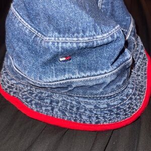Tommy Hilfiger Blue Denim Hat with Red Accent